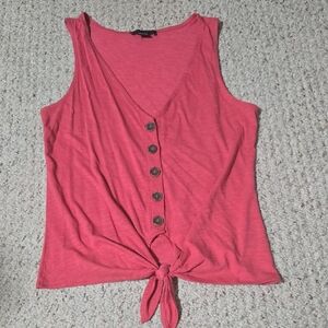 Sanctuary Pink Button-Down Tank Top